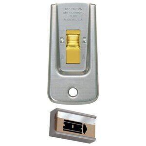 Hyper Tough SAFETY GLASS SCRAPER + 5 RAZOR BLADES 0.009" Heavy-Duty All-Steel